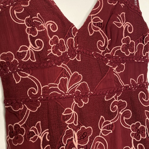 Pretty little red/maroon and pink detailed dress! - Picture 4 of 8